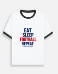 Eat Sleep Football Repeat Unisex Ringer T-Shirt — Estuary Store