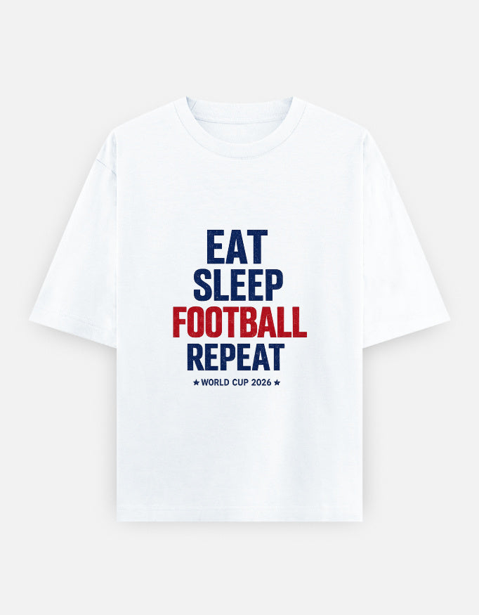 Eat Sleep Football Repeat Unisex Oversized Classic T-Shirt — Estuary Store