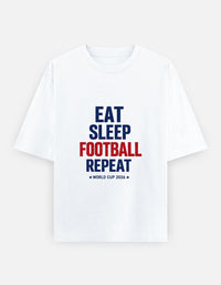 Eat Sleep Football Repeat Unisex Oversized Classic T-Shirt
