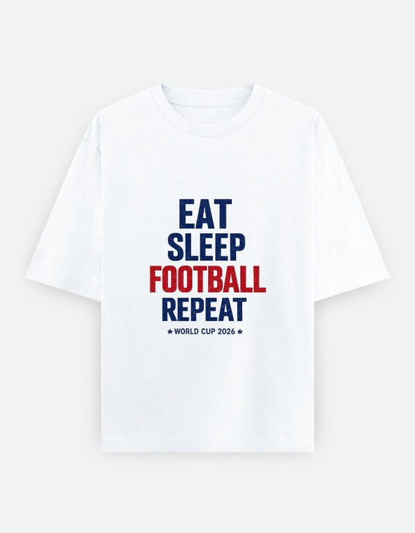 Eat Sleep Football Repeat Unisex Oversized Classic T-Shirt