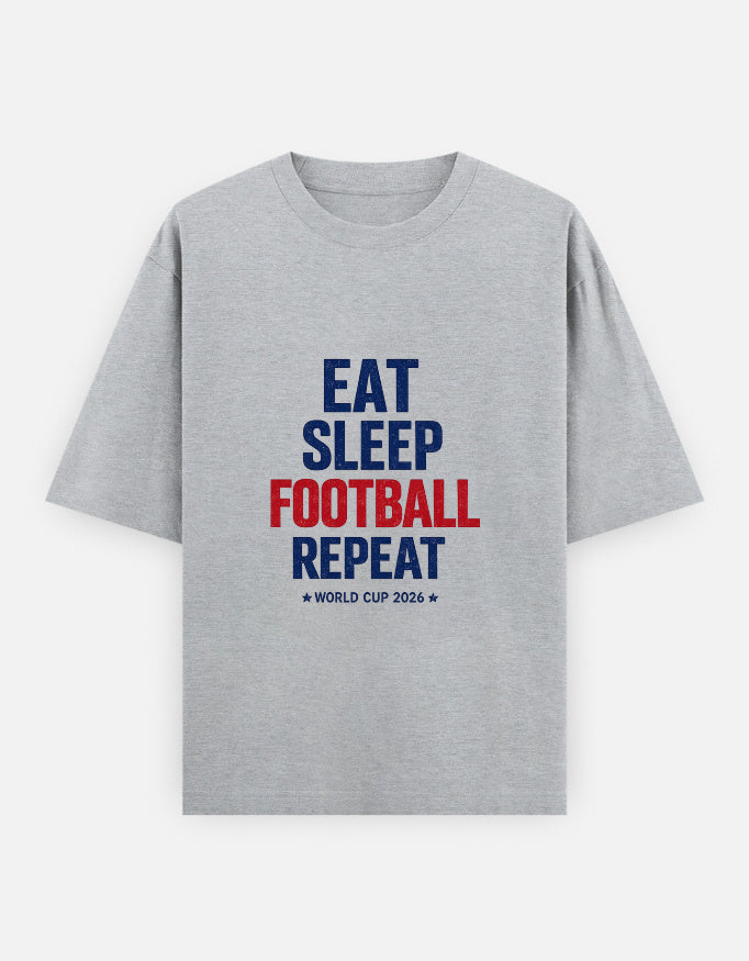 Eat Sleep Football Repeat Unisex Oversized Classic T-Shirt — Estuary Store