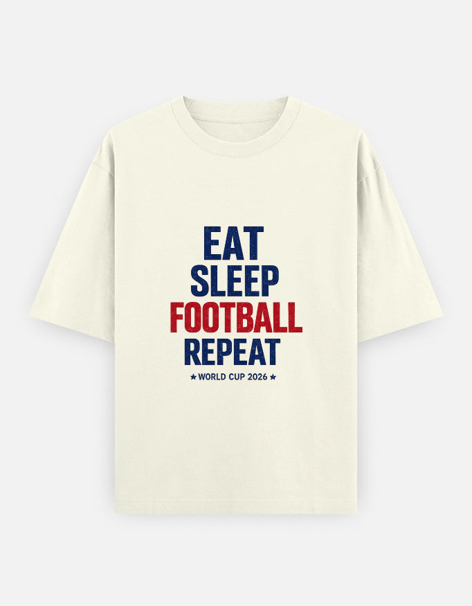 Eat Sleep Football Repeat Unisex Oversized Classic T-Shirt — Estuary Store